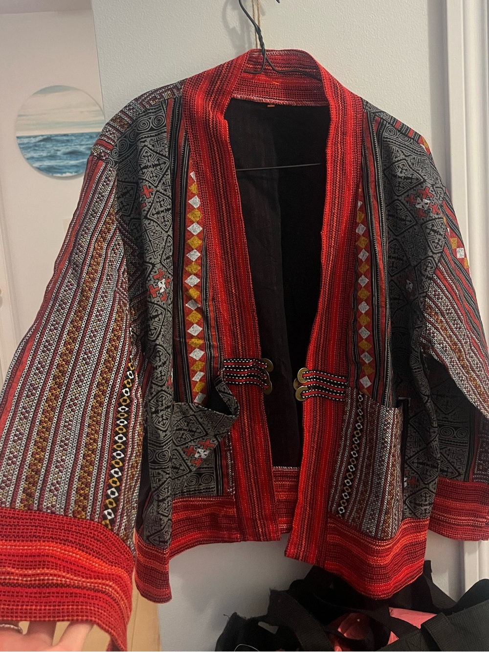 Hmong batik cotton kimono jacket